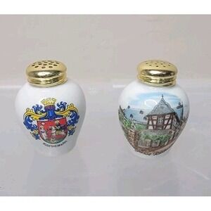 Salt Pepper SHAKERS BRAC BAVARIAN FRANKFURT SOUVENIR TRAVEL MINI 2.5" Vintage